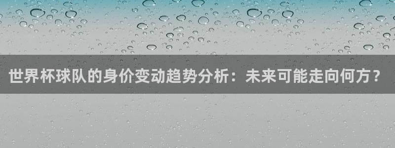 足球杯:世界杯球队的身价变动趋势分析:未来可能走向何方?